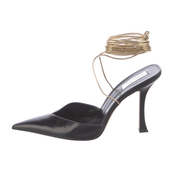 JIMMY CHOO X MUGLER LEATHER SLINGBACK PUMPS - Picture 1 of 6